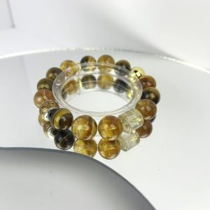 Prosperity Boost Golden Healer, Rutilated Quartz & Tiger’s Eye Bracelet