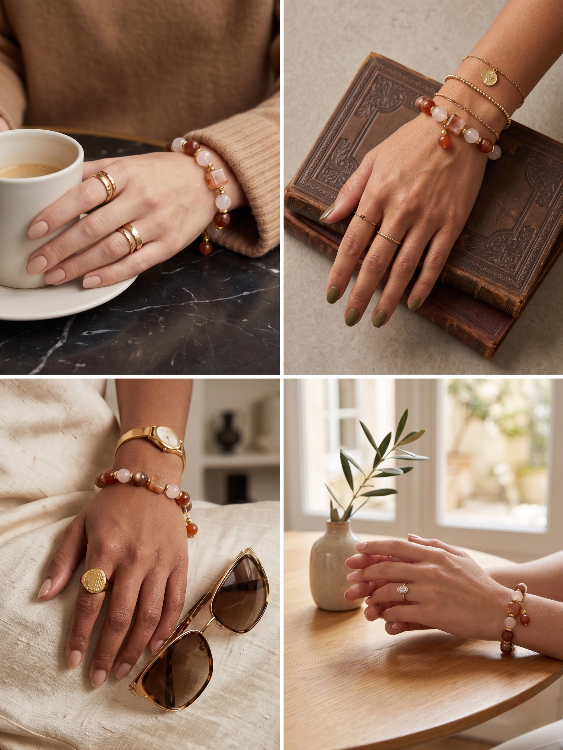 Radiant Harmony Bracelet | Rose Quartz, Lepidolite & Red Hematoid Quartz for Emotional Balance & Inner Glow - Image 6
