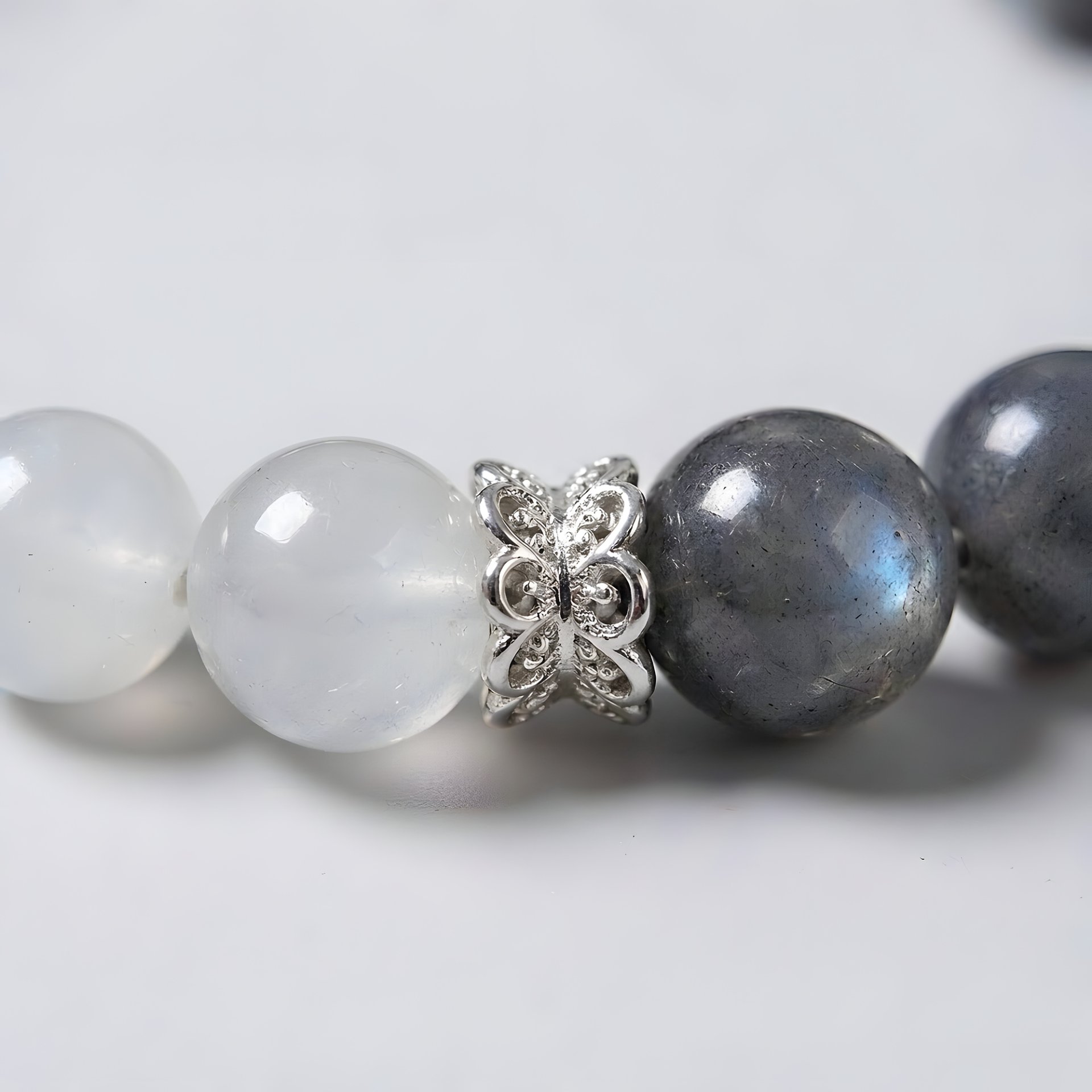 925 sterling silver butterfly spacer detail between beads