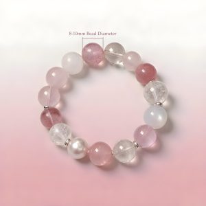 VenusGlow natural gemstone bracelet showing the approximately 8-10mm bead diameter